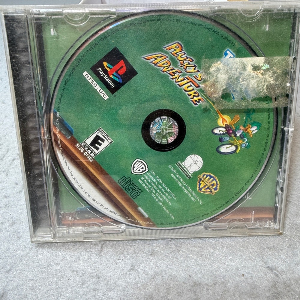 Sony Tiny Toon Adventures Plucky's Big Adventure PS1 NTSC SLUS-01393 Green Disc